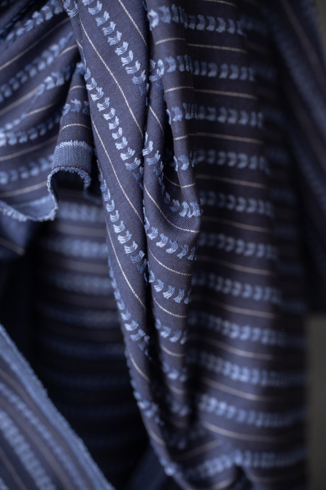 blue woven japanese fabric