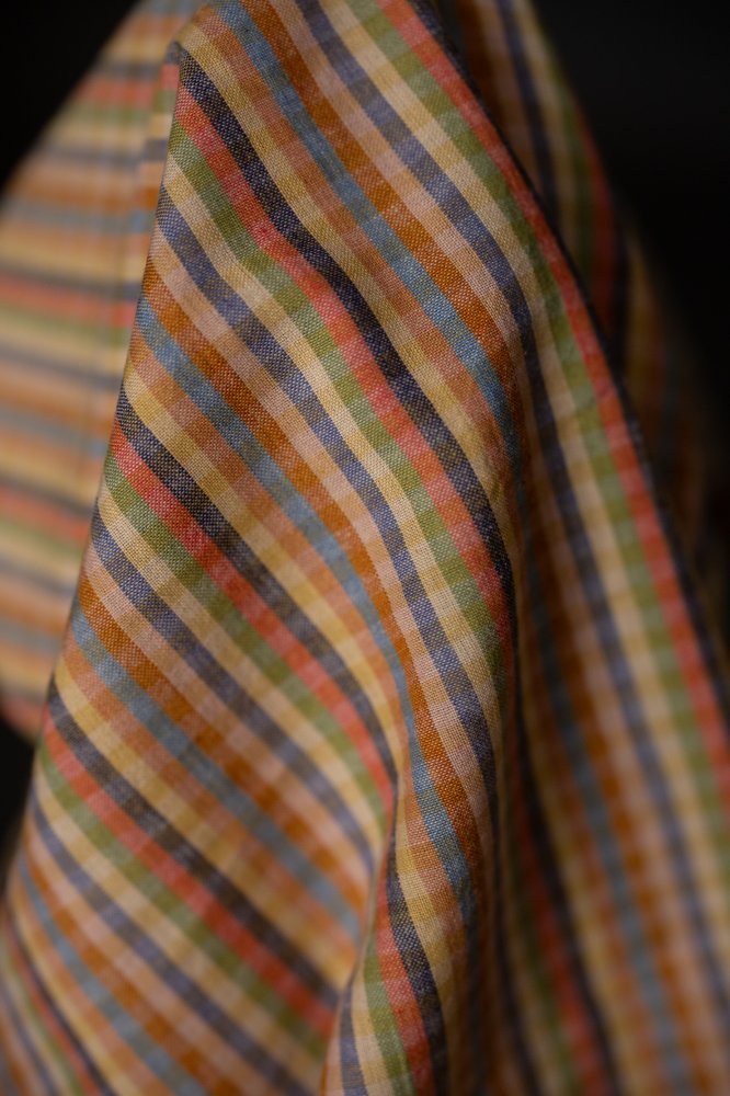 multicoloured striped woven fabric
