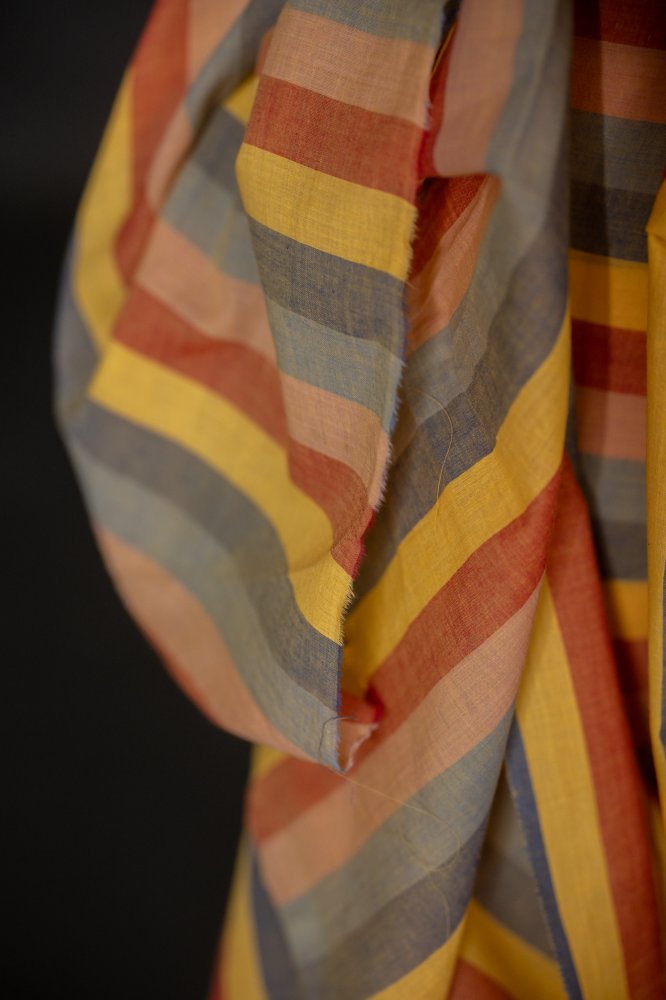multicoloured striped woven fabric
