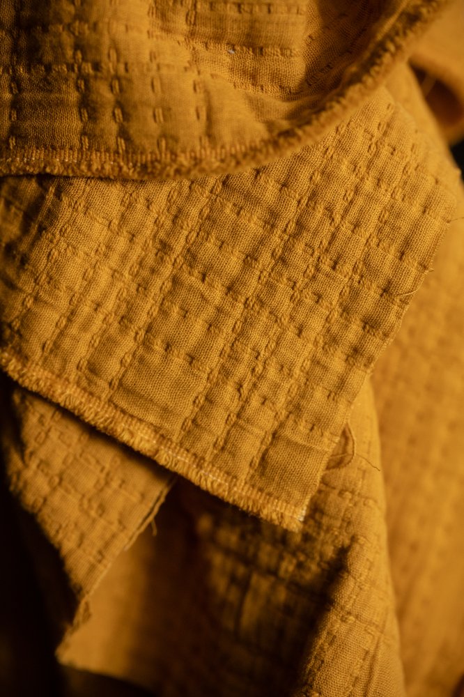 Soft Stitch Jacquard yellow fabric
