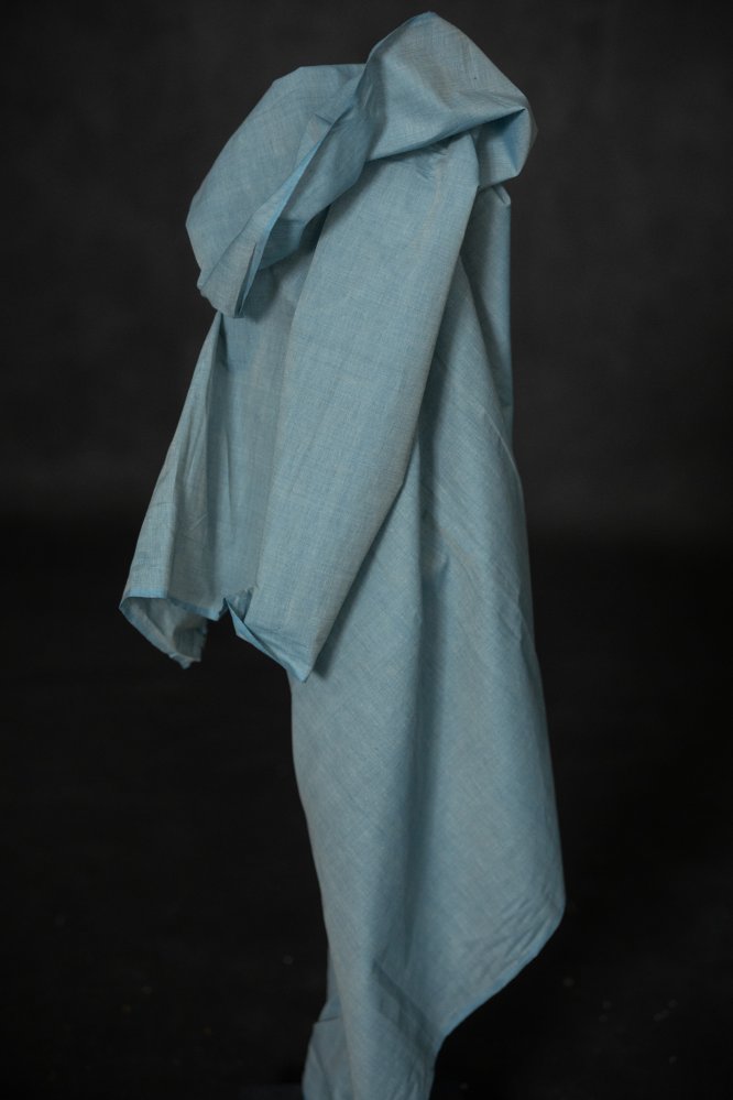 blue handwoven indian cotton fabric