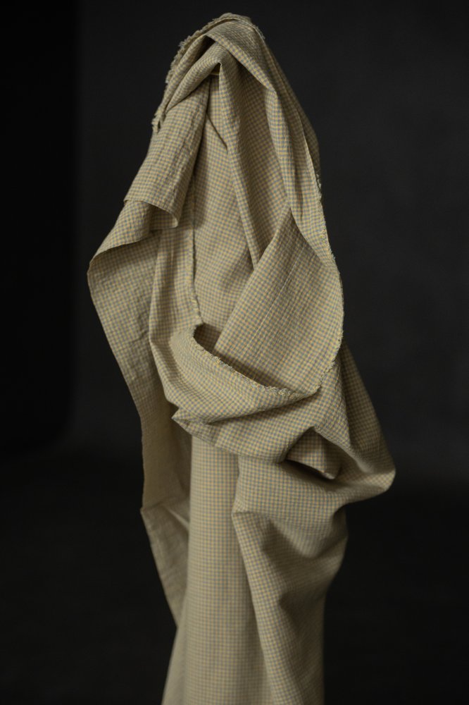 blue yellow check fabric