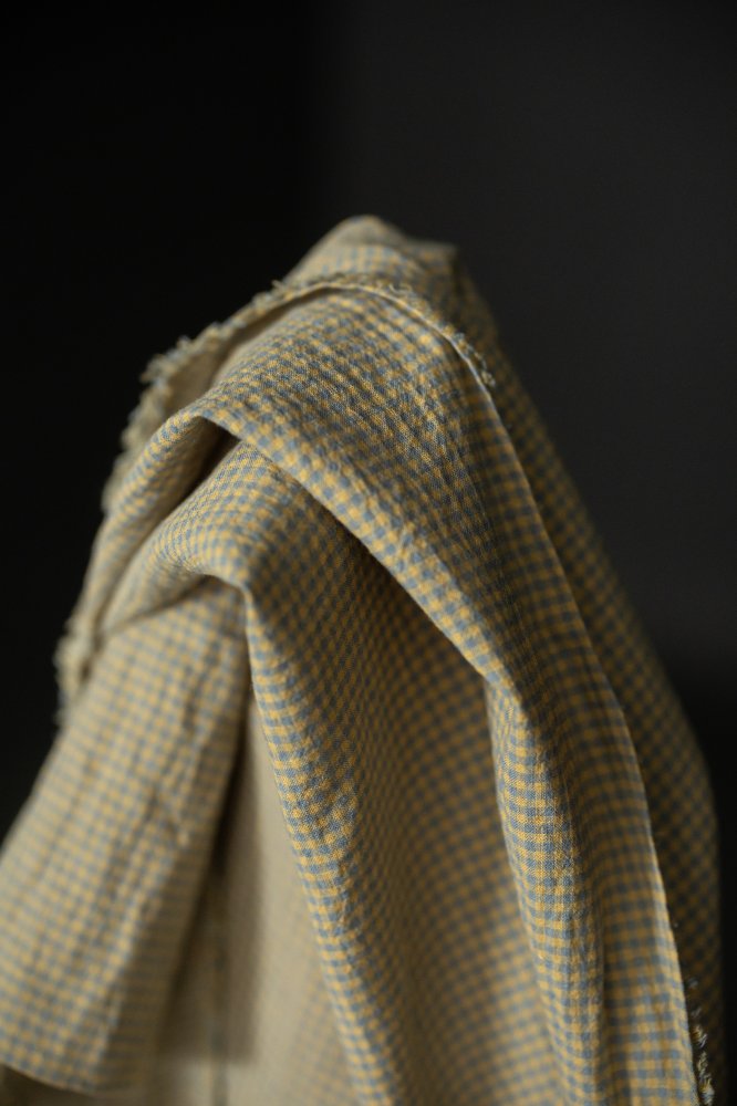 blue yellow check fabric