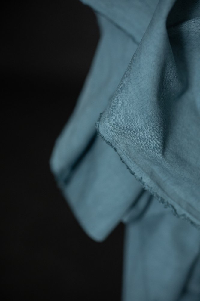 blue washed cotton canvas fabric