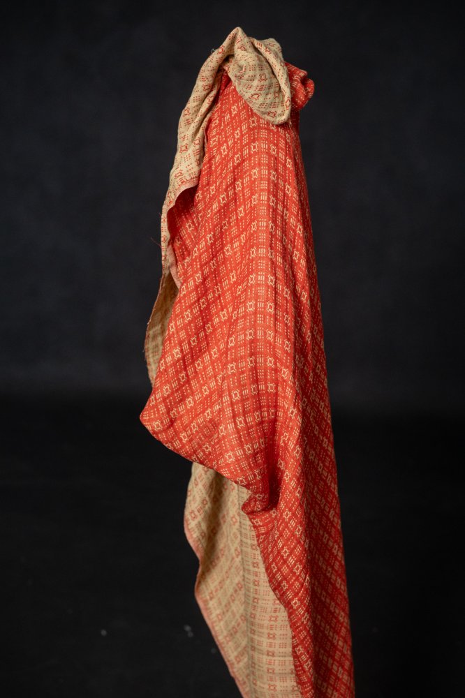 vibrant blood orange and lemon yellow linen double gauze fabric