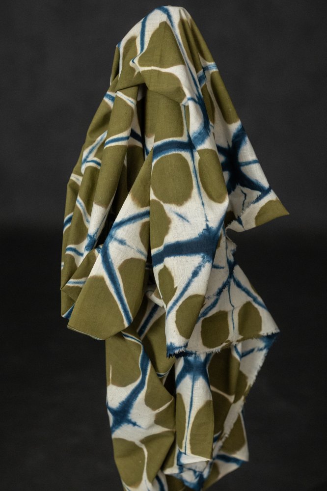 green blue dyed fabric