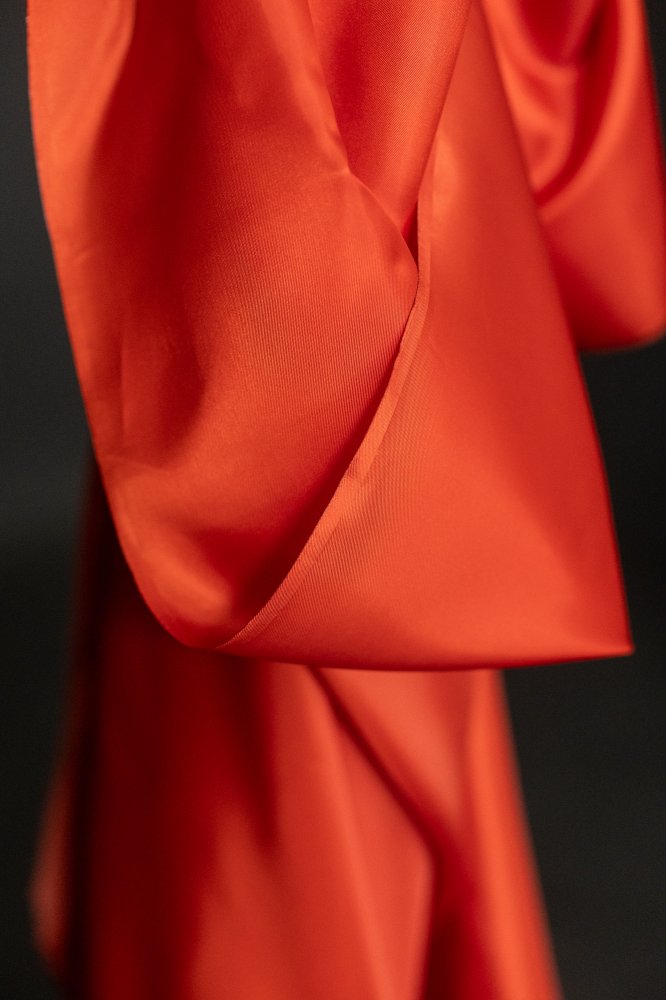 Bright orange/red lining fabric