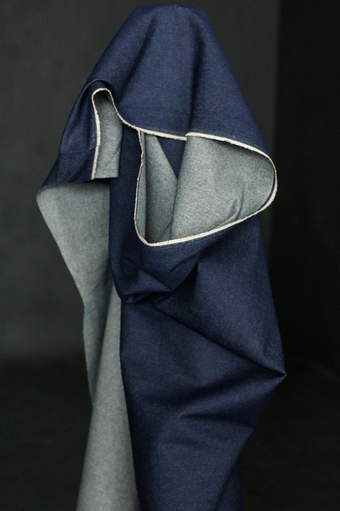 heavy denim class dark blue fabric