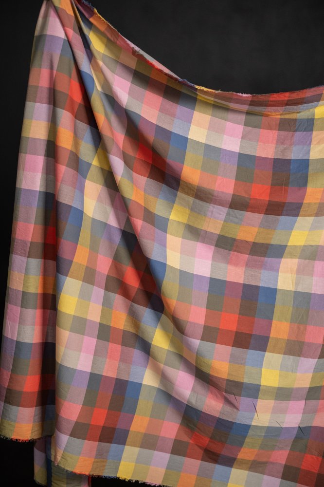 multicoloured check cotton fabric
