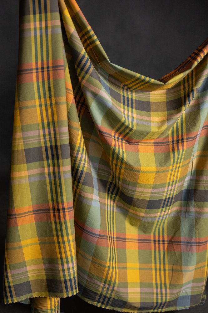 multicoloured cotton check fabric