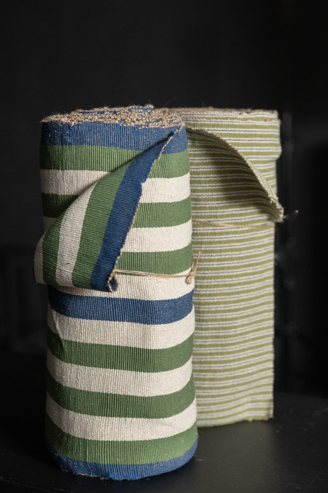 stripy jute runner fabric