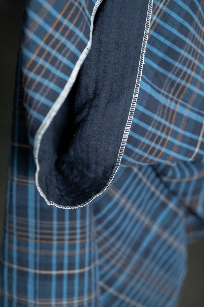 blue check quilted jacquard fabric