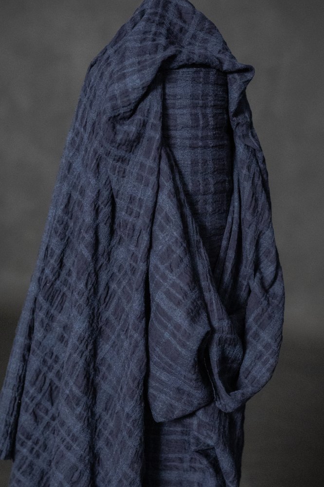 blue cotton wool japanese fabric