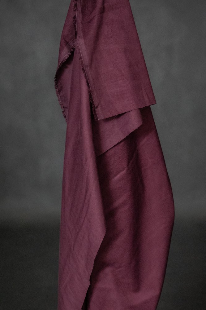 Plum Purple Needlecord Cotton Fabric