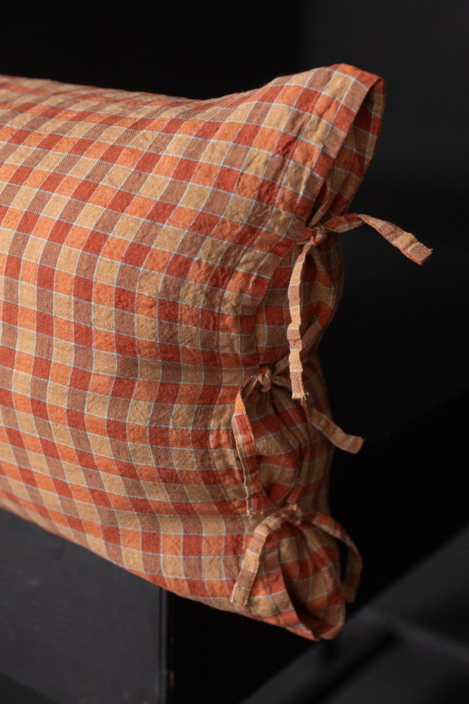 Orange Grove Laundered Linen Tie Pillowcase
