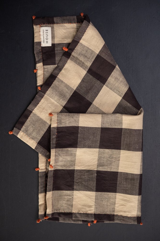 Coffee Creme Handwoven & Handstitched Kala Cotton Napkin - Set of Two