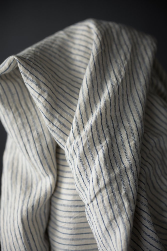 stripy linen pillowcase bedlinen