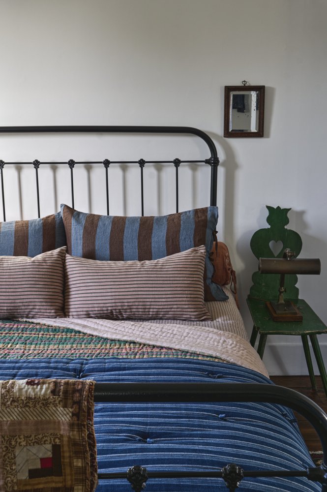 Gardener Stripe Laundered Linen Tie Pillowcase