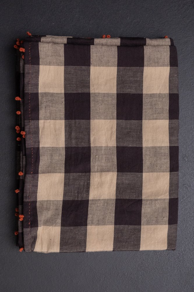 Coffee Creme Handwoven & Handstitched Kala Cotton Tablecloth