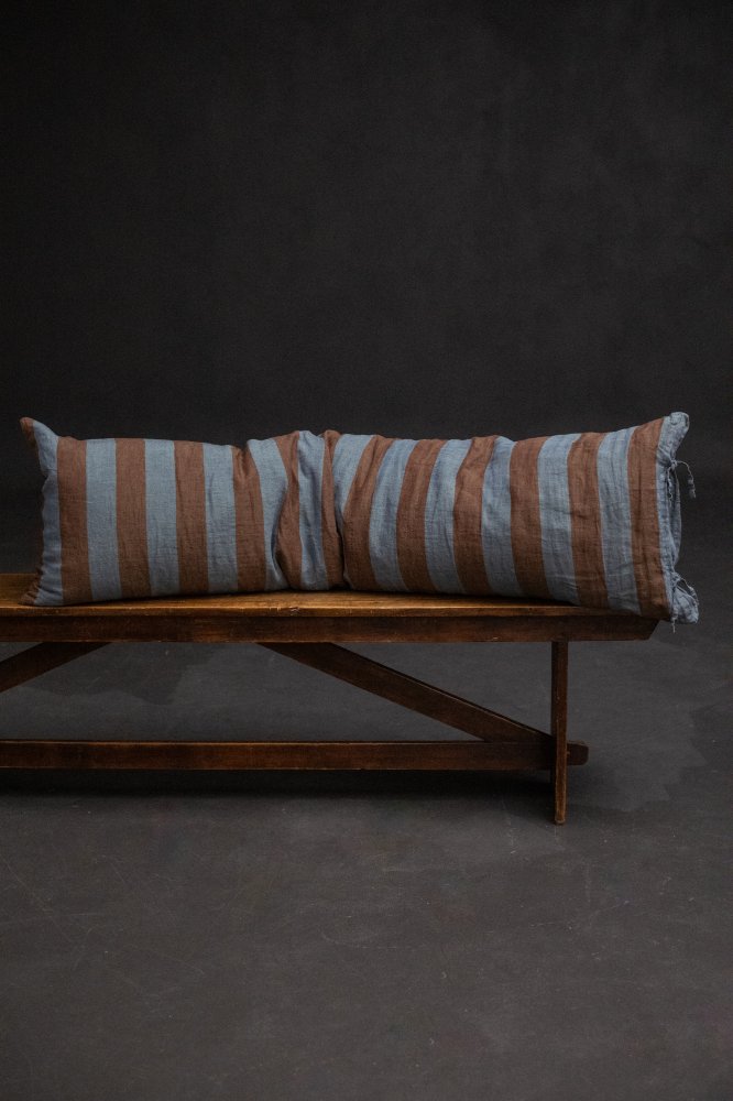 Gardener Stripe Laundered Linen Tie Pillowcase - Extra Long