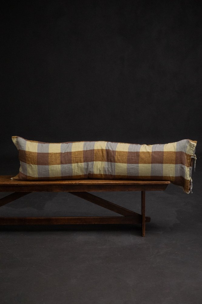 Hay Bale Blues Laundered Linen Tie Pillowcase - Extra Long