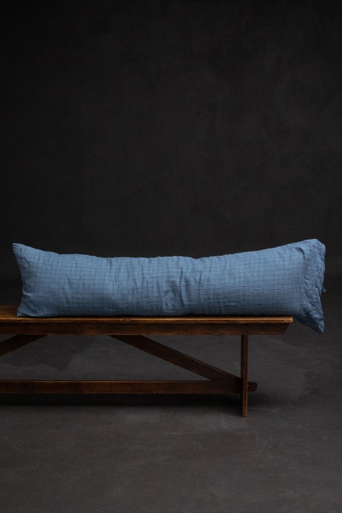 Irish Blues Laundered Linen Tie Pillowcase - Extra Long