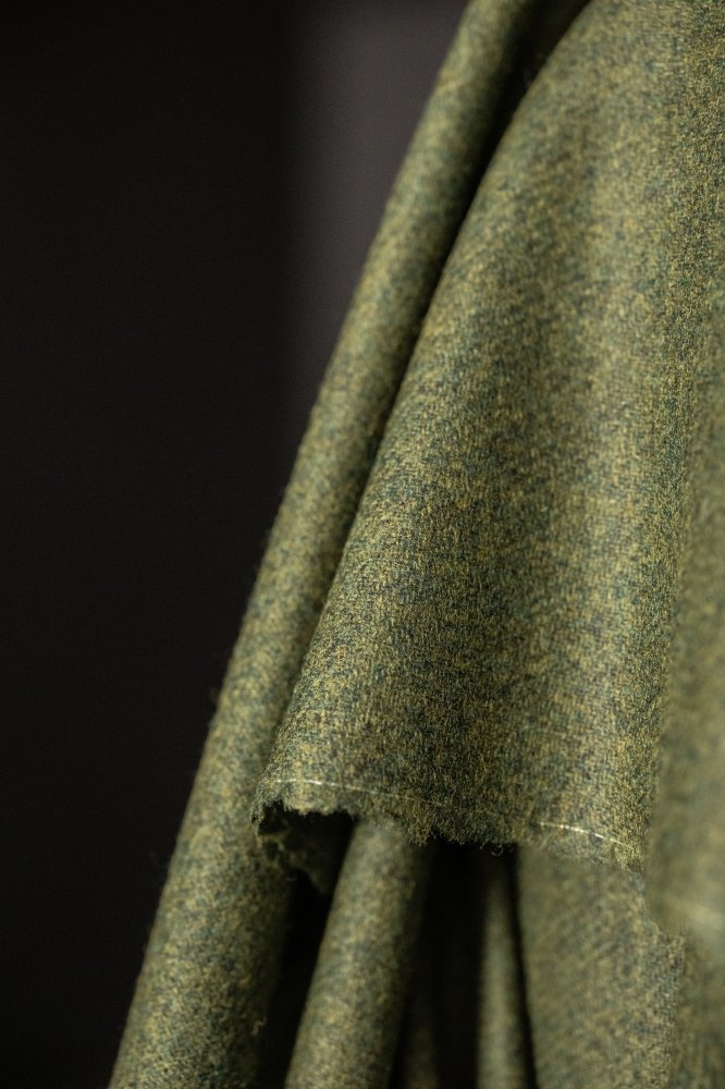 green wool fabric