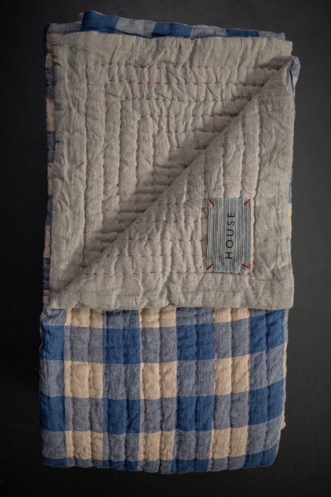 Halland/Big Sur Laundered Linen Kantha Stitched Quilt