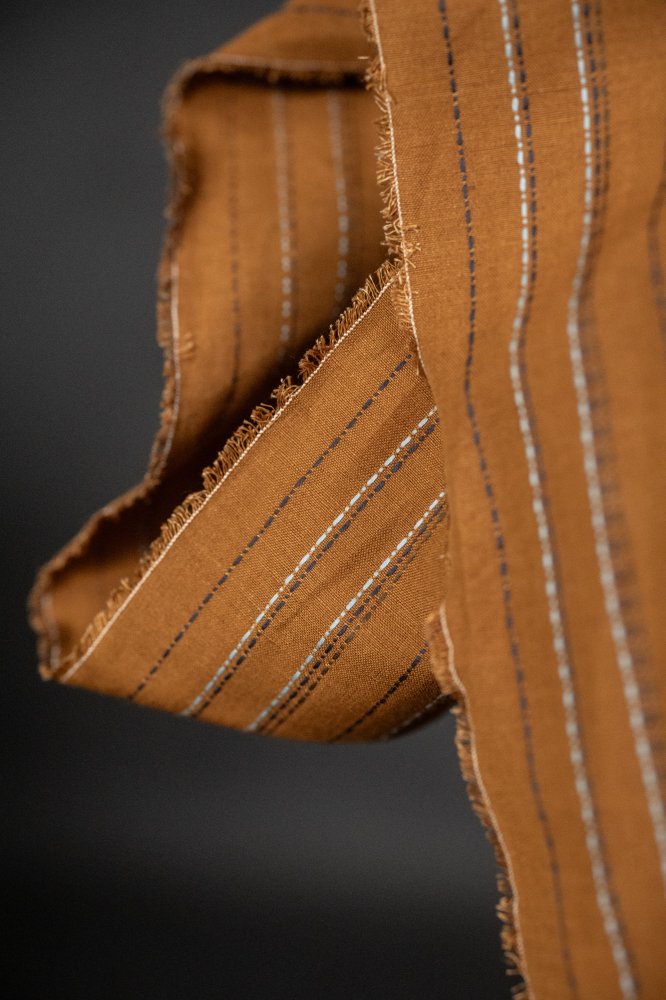 mustard stitched indian cotton linen