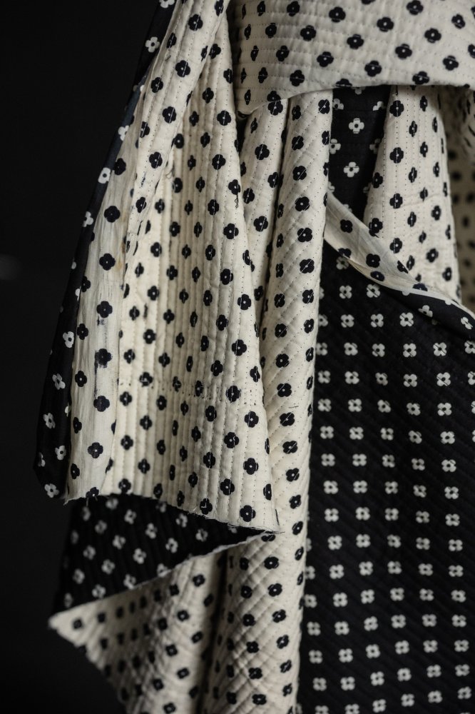 black white quilted indian cotton