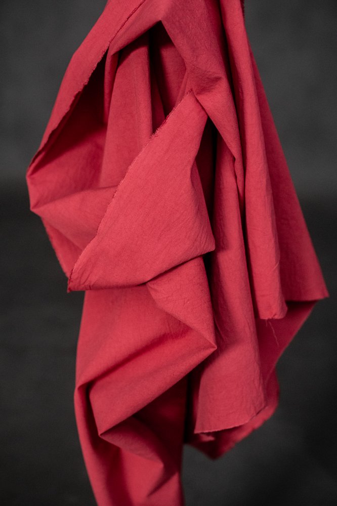 red cotton hemp japanese fabric