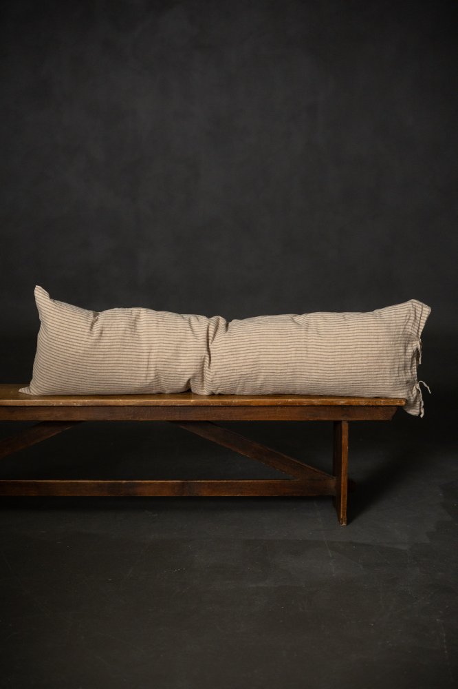 ticking stripe linen extra long pillow