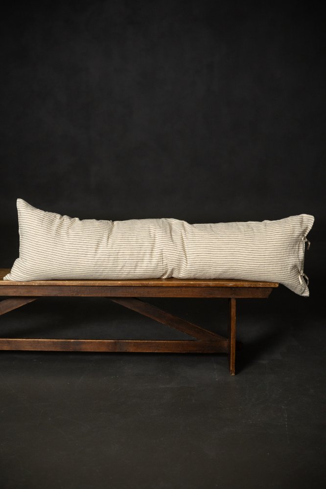 ticking stripe linen extra long pillow