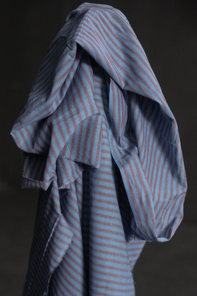 purple blue handwoven cotton stripe