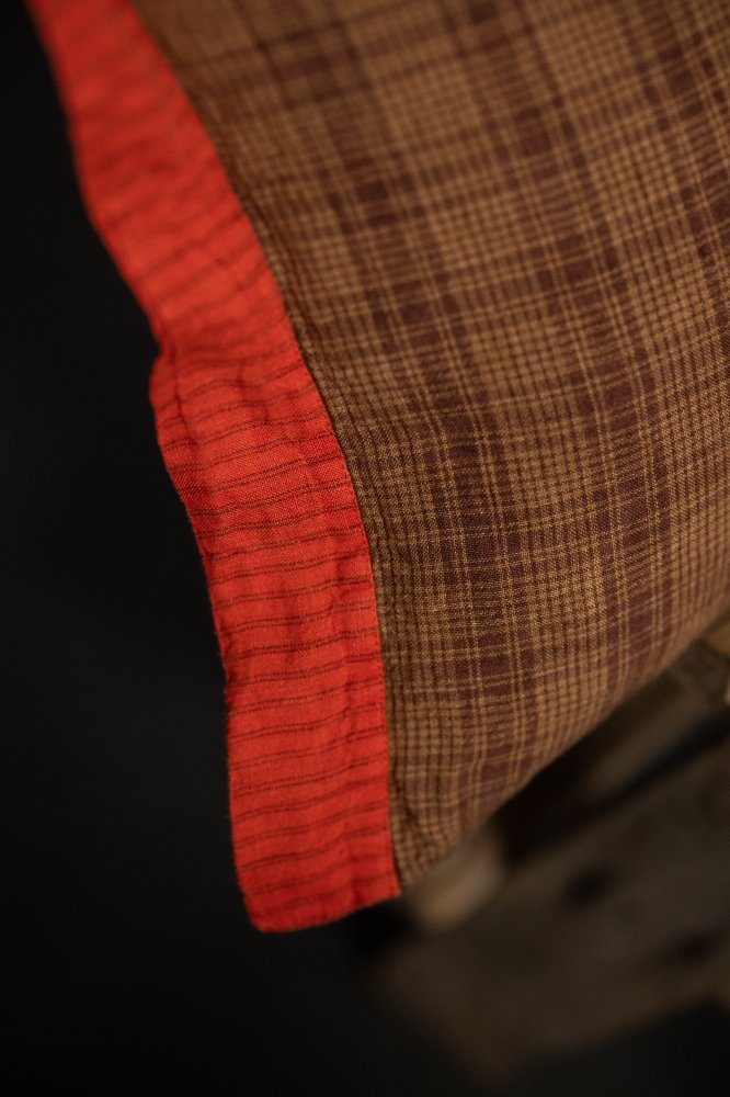 linen check pillow cushion