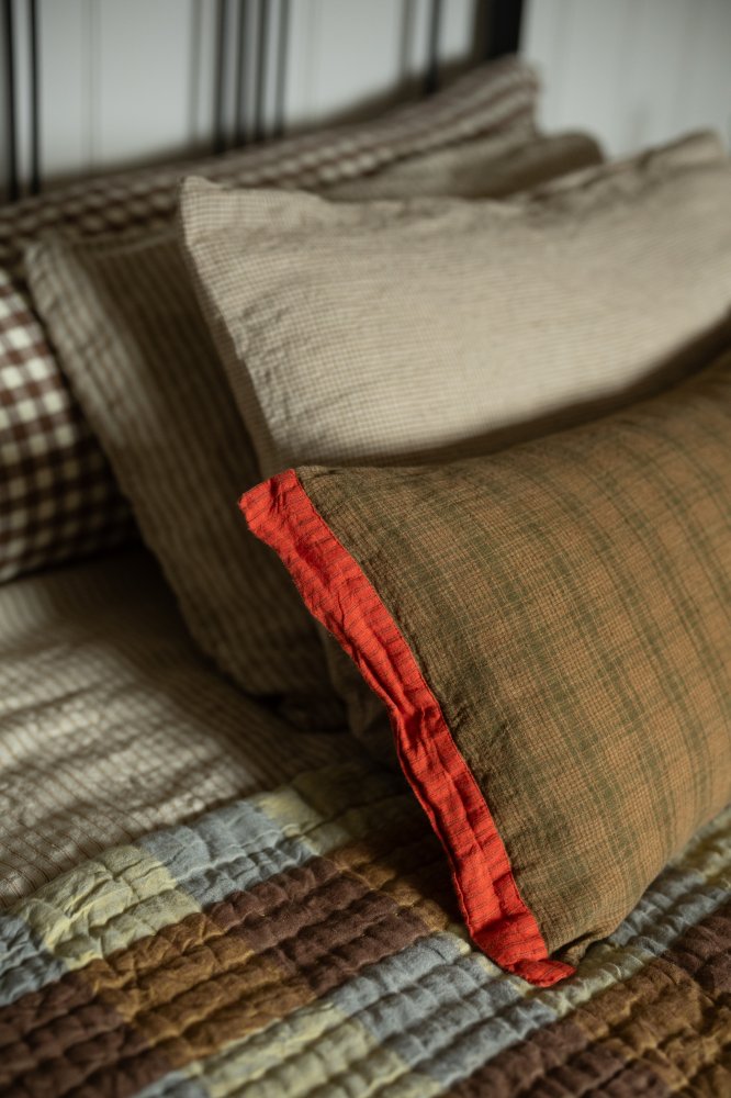 Mish Mash Cushion Perry Check/Bitter Orange