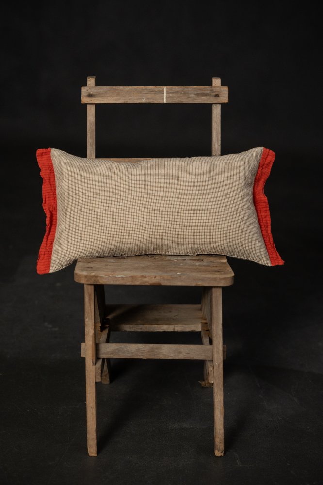 linen check pillow cushion