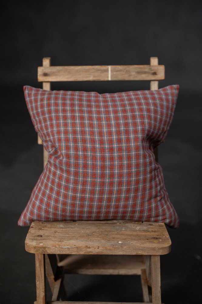 checked linen cushion