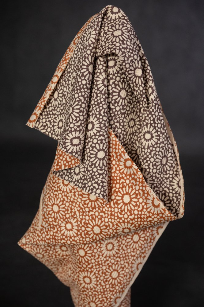 plum orange quilted cotton