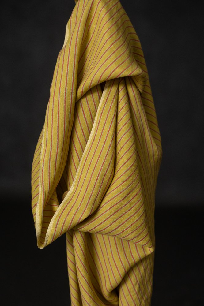 yellow striped linen