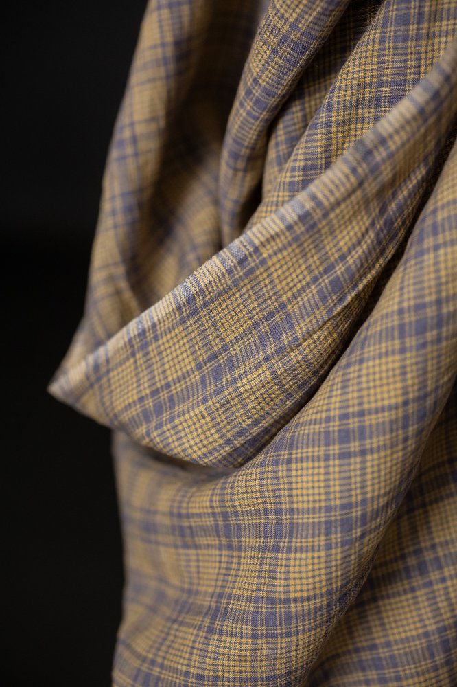 lavender lemon check linen