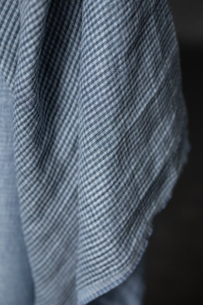 Mid West Sky European Laundered Linen Check