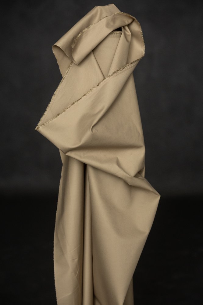 Leon Tan Water Repellent Cotton Gabardine Remnant