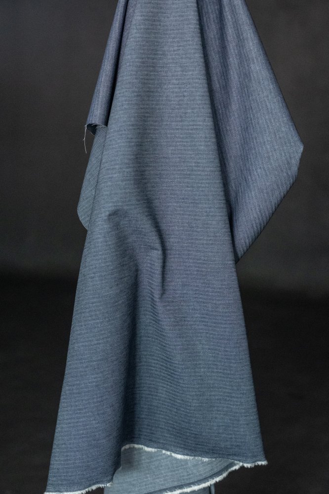 blue herringbone denim