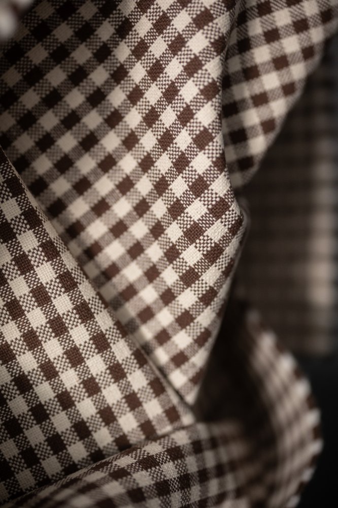upholstery cotton brown gingham