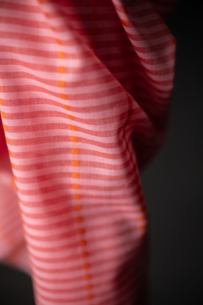 Pink Lumiere Indian Striped Cotton