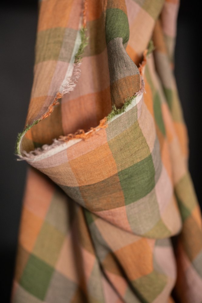 Sea Holly European Laundered Linen Check
