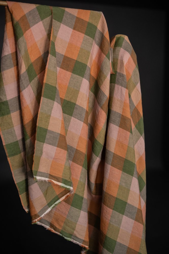 Sea Holly European Laundered Linen Check