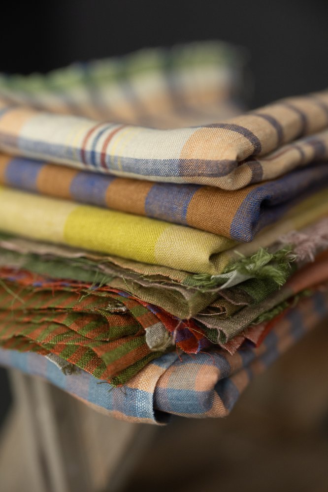 Sea Holly European Laundered Linen Check