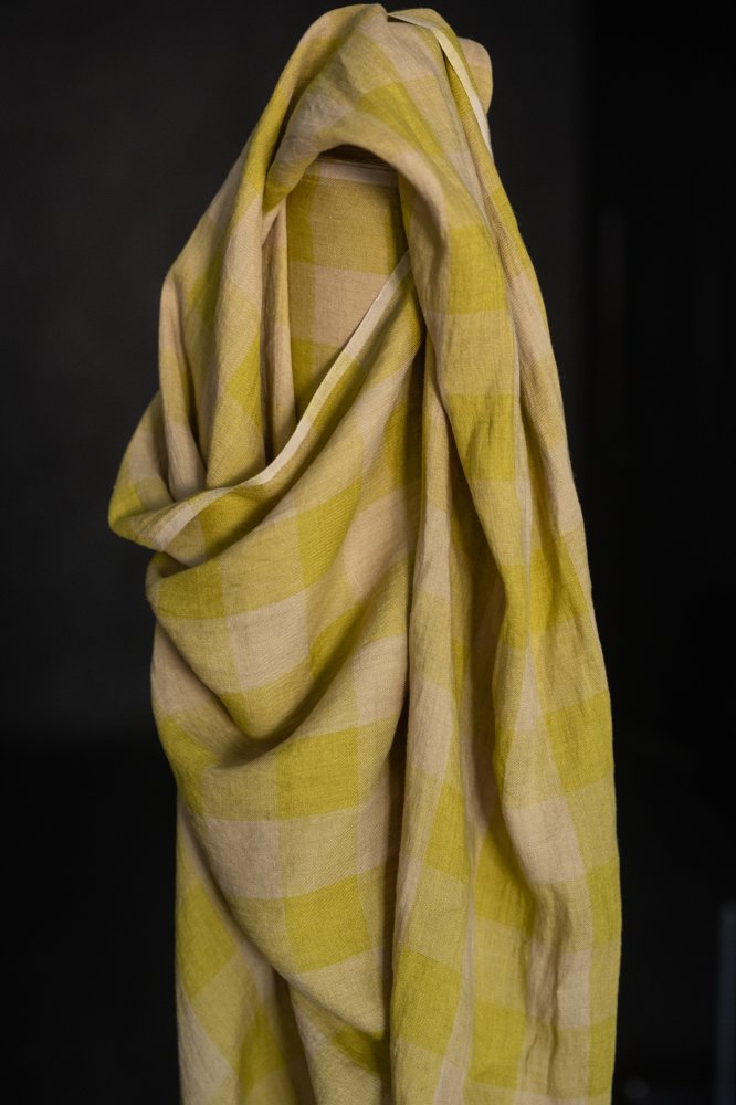 Frosted Posset European Laundered Linen Check